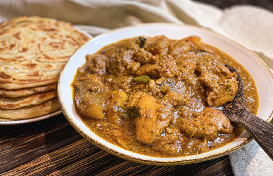 Roti and curry is a staple meal in Guyanese households.